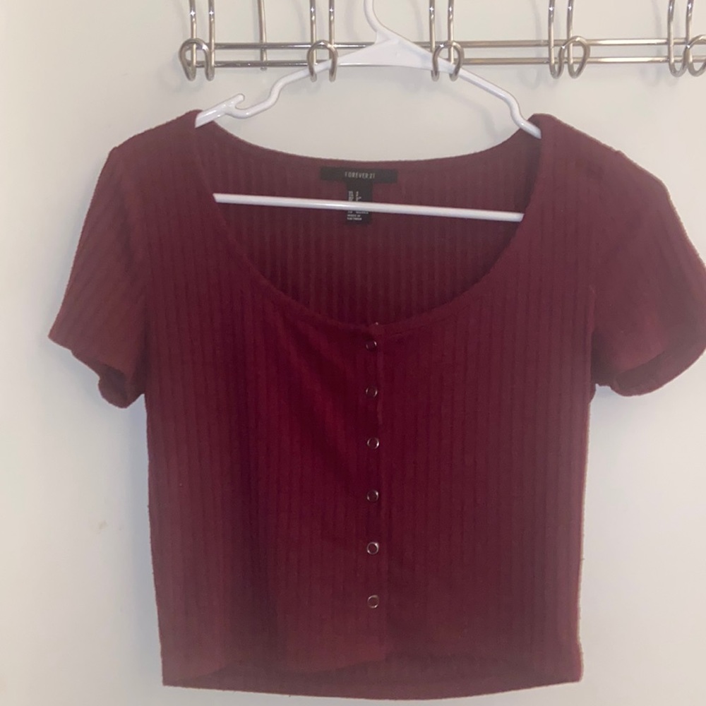 Maroon top